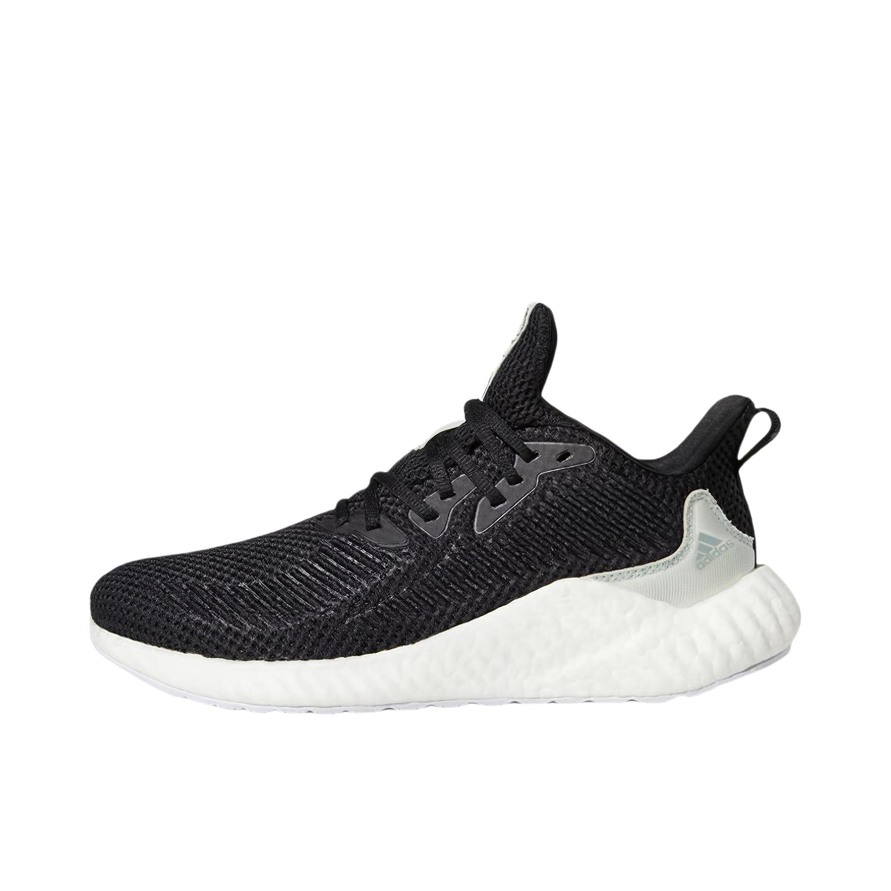 推荐商品：adidas AlphaBoost 跑鞋 减震回弹防滑耐磨网面舒适透气轻运动 Parley Black 黑白灰