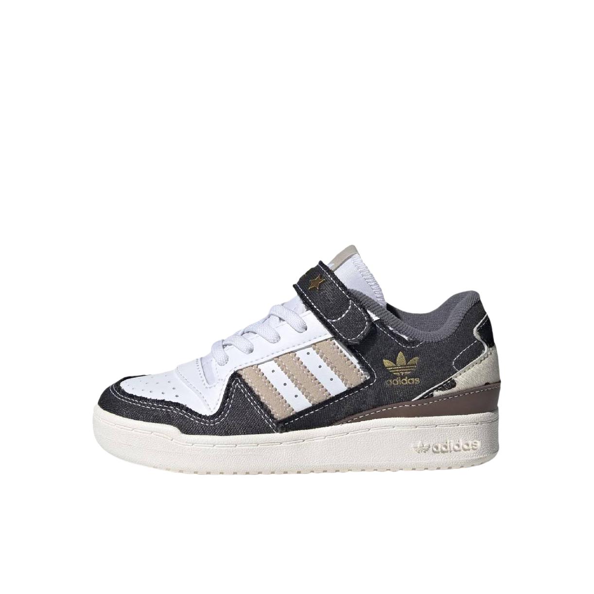 推荐商品：adidas Originals Forum 时尚经典 休闲运动 舒适透气 防滑耐磨 轻便百搭 魔术贴 板鞋儿童 小童/白色/浅棕色/深灰色 