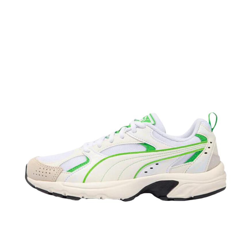 推荐商品：Puma/彪马 Milenio Summer 运动休闲鞋 复古百搭网面透气轻便耐磨系带低帮 米白色/绿色