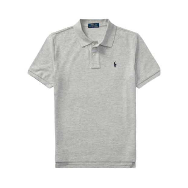 推荐商品：Polo Ralph Lauren童装  纯色刺绣翻领短袖Polo衫 男中大童 CWPOKNIYN820135 灰