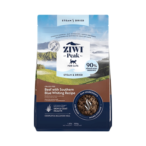 推荐商品：Ziwi/滋益巅峰 海陆甄选牛肉鳕鱼配方全价全期 微蒸风干猫粮 美毛护肤呵护肠道营养均衡