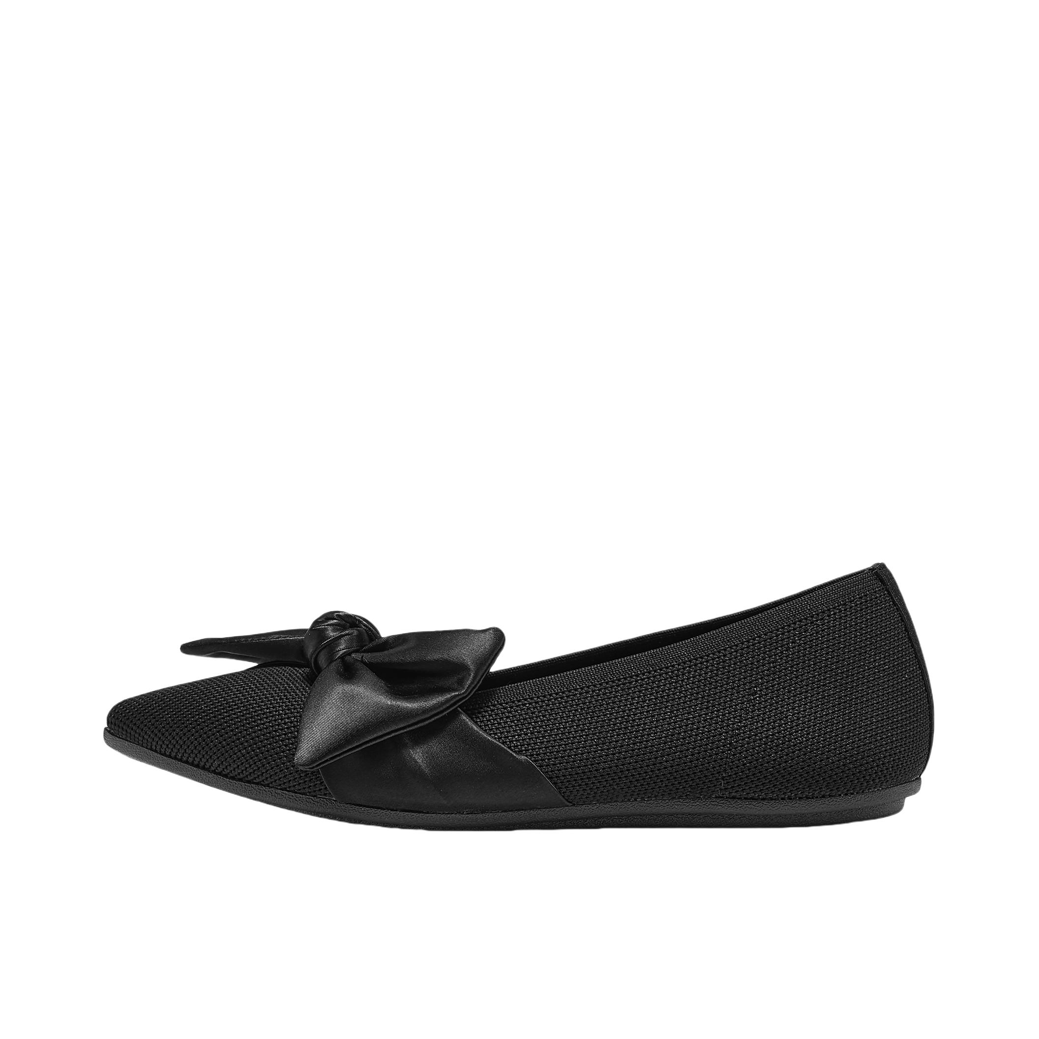 推荐商品：Skechers/斯凯奇 Modern Comfort 蝴蝶结 浅口尖头 舒适平底 百搭休闲 单鞋 158930 黑色