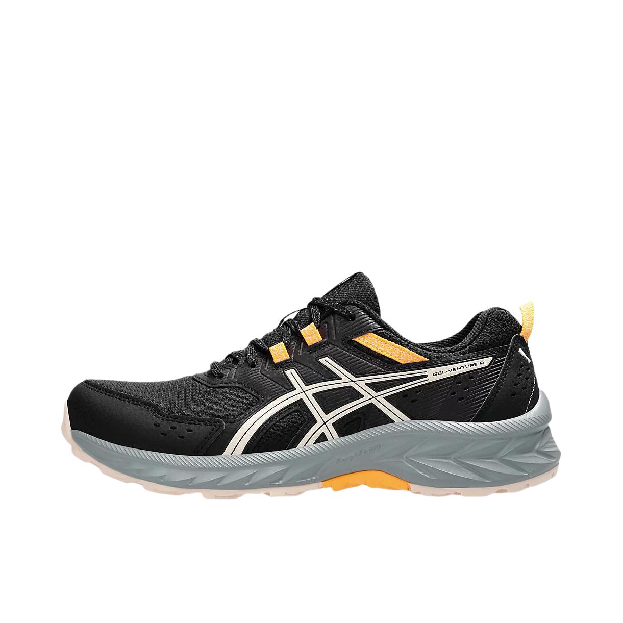 推荐商品：Asics/亚瑟士 Gel-Venture 9 跑鞋 防滑耐磨舒适支撑回弹减震透气排汗轻量百搭耐用越野防水耐穿 黑色/白色/黄色