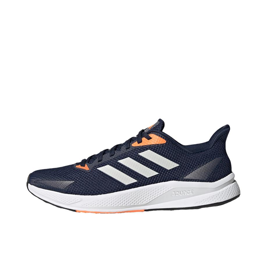 推荐商品：adidas X9000L1 跑鞋 轻便透气缓震耐磨防滑舒适网面轻运动 蓝色/橘色