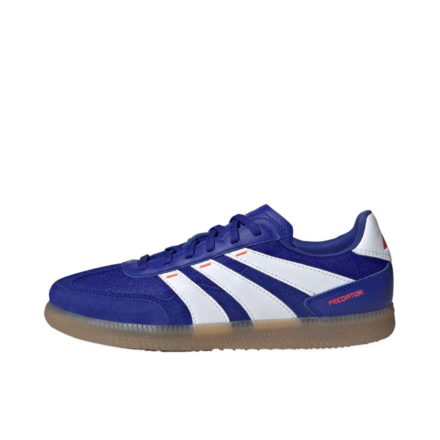 推荐商品：adidas Predator 24 League Freestyle IN 中端 平底 平地及场下 防滑耐磨 足球鞋 蓝色/白色