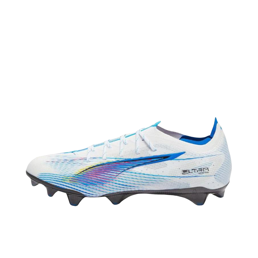 推荐商品：Puma/彪马 Ultra 5 Carbon FG 胶质长钉 天然草地 防滑 支撑 平跟 贴合 足球鞋 白色/蓝色