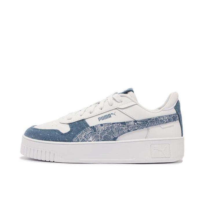 推荐商品：Puma/彪马 Carina street 厚底鞋 板鞋 防滑耐磨减震百搭轻便透气舒适休闲复古运动增高抓地 女款/白色/地平线蓝