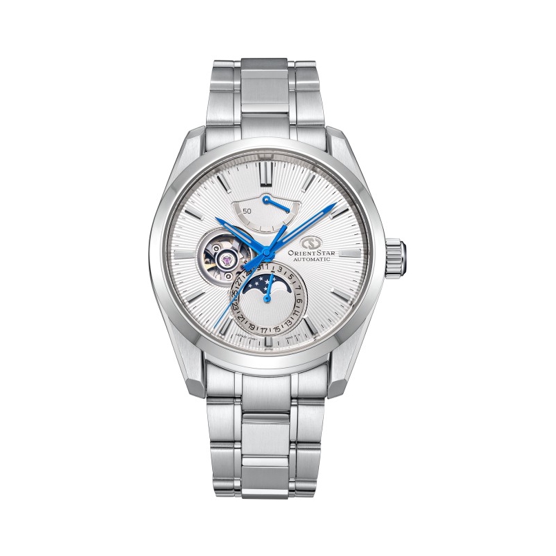 推荐商品：OrientStar/东方星 不锈钢表带唯美月相自动机械男士手表