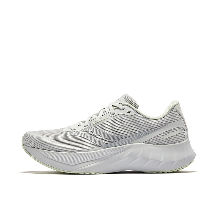 推荐商品：Saucony/索康尼  Tide 浪潮 2  助推 回弹 减震透气 防滑耐磨 稳定支撑 网布 慢跑  跑鞋 灰色/绿色