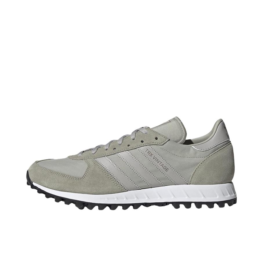 推荐商品：adidas TRX Vintage 跑鞋 织物防滑耐磨舒适透气轻便绒面皮复古休闲时尚 灰色