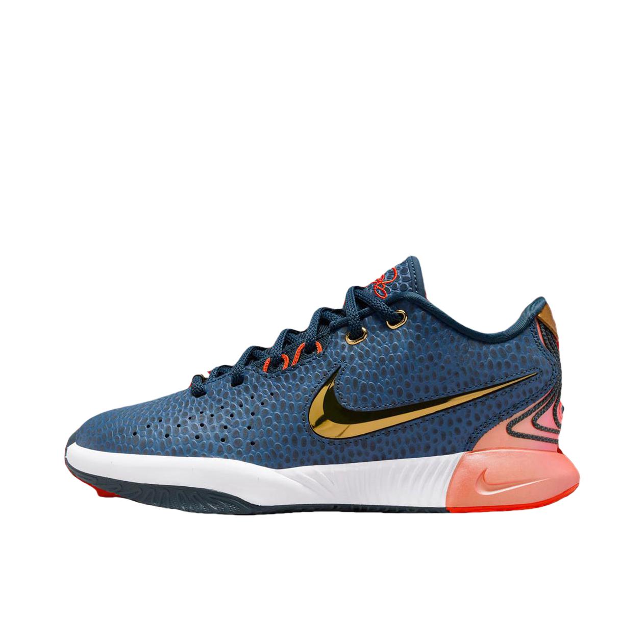 推荐商品：Nike Zoom Lebron 21 詹姆斯 篮球鞋 缓震抗扭耐磨轻便支撑抓地训练 GS/蓝色/金色/红色 