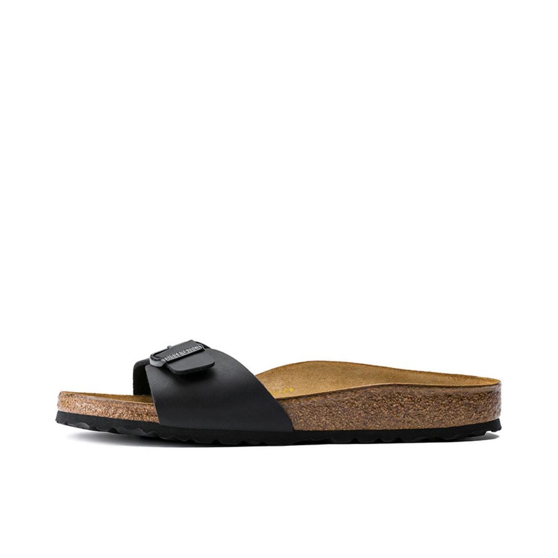 推荐商品：Birkenstock Madrid系列 外穿 软木 一字带 单扣 舒适百搭 拖鞋 黑色/纯黑