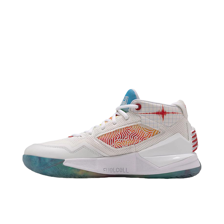 推荐商品：New Balance Kawhi 1 伦纳德1代 篮球鞋 复古时尚定支撑防滑耐磨舒适透气织物 白色/红色/橙色