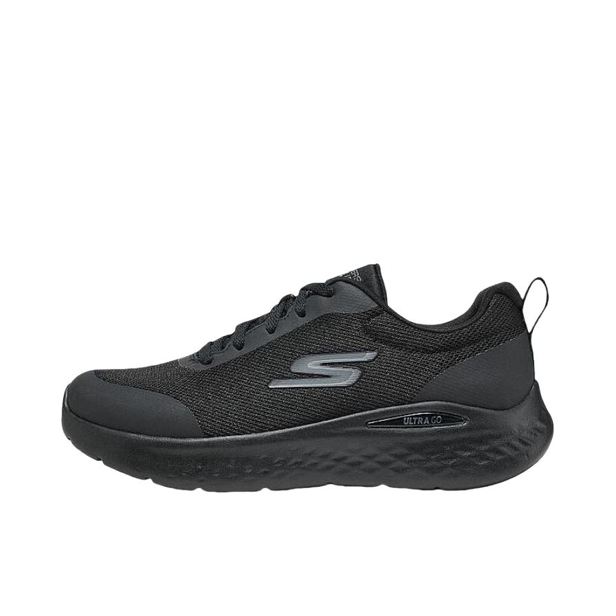 推荐商品：Skechers/斯凯奇 Go Run Lite 健身训练 网面舒适 透气软底 轻质 高回弹 缓震 慢跑 跑鞋 全黑色/灰