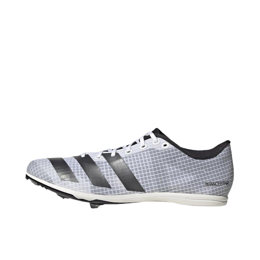 推荐商品：adidas Distancestar 跑鞋 防滑耐磨透气织物支撑回弹长跑贴合训练轻便 浅灰色