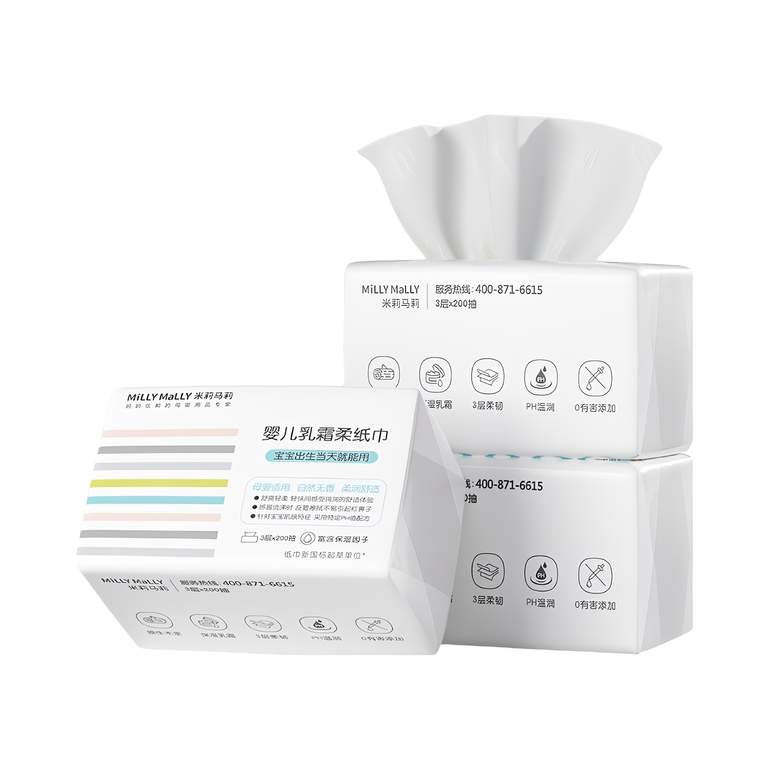 推荐商品：米莉马莉/MillyMally 婴儿乳霜柔纸巾 不刺激柔润保湿母婴可用