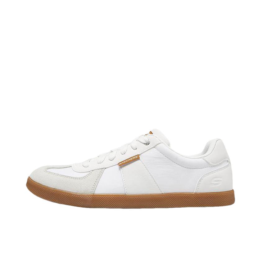 推荐商品：Skechers/斯凯奇 MENS USA STREET WEAR 高透气 圆头 青年 绑带薄底 支撑 德训鞋 板鞋 210960 白色