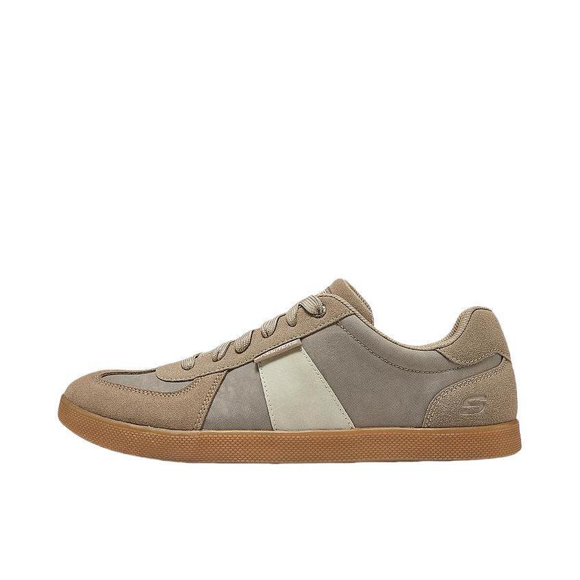推荐商品：Skechers/斯凯奇 MENS USA STREET WEAR 高透气 圆头 青年 绑带薄底 支撑 德训鞋 板鞋 210960 灰褐色