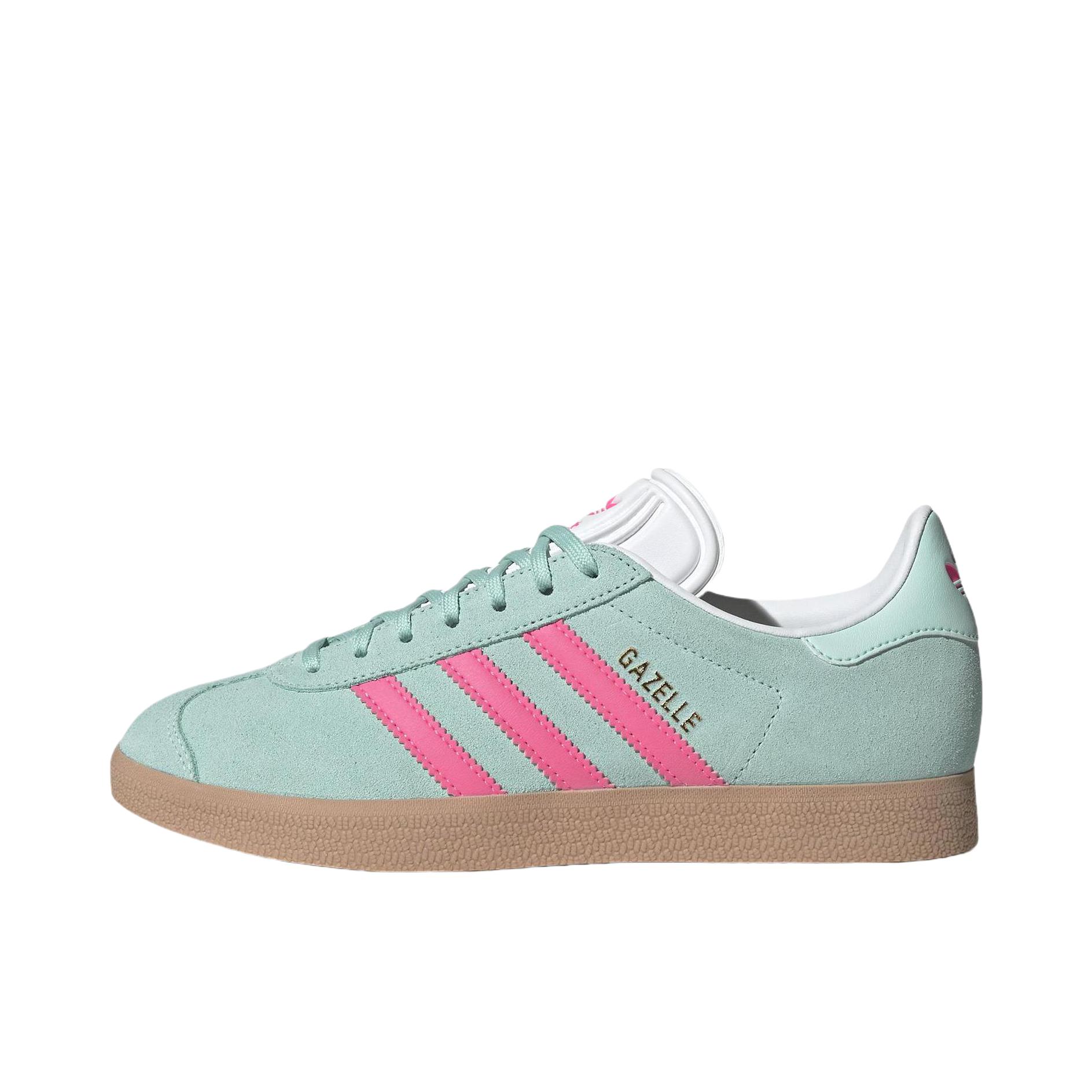 推荐商品：adidas Originals Gazelle T头鞋 德训鞋 板鞋 轻便复古薄底舒适百搭减震耐磨贴合圆头 女款/绿色/粉色 