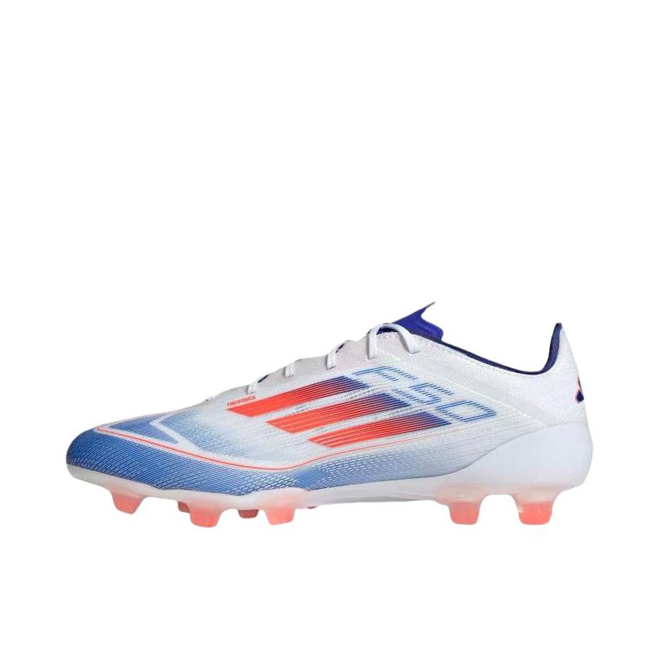 推荐商品：adidas F50 ELITE HG 顶级 胶质短钉 人造草地 包裹性 足球鞋 鞋履白/太阳红/透明蓝