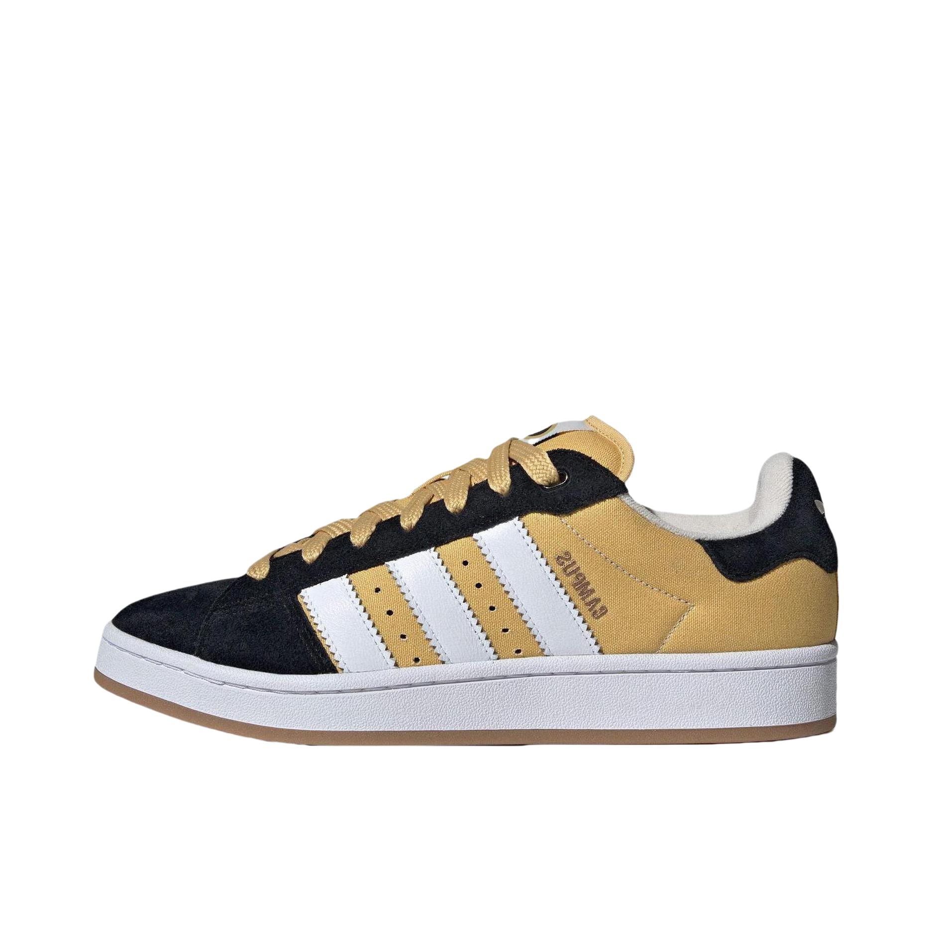 推荐商品：adidas Originals Campus 00s 板鞋 面包鞋 复古缓震透气轻便薄底贴合耐穿圆头包裹性平跟支撑 黄色/黑色