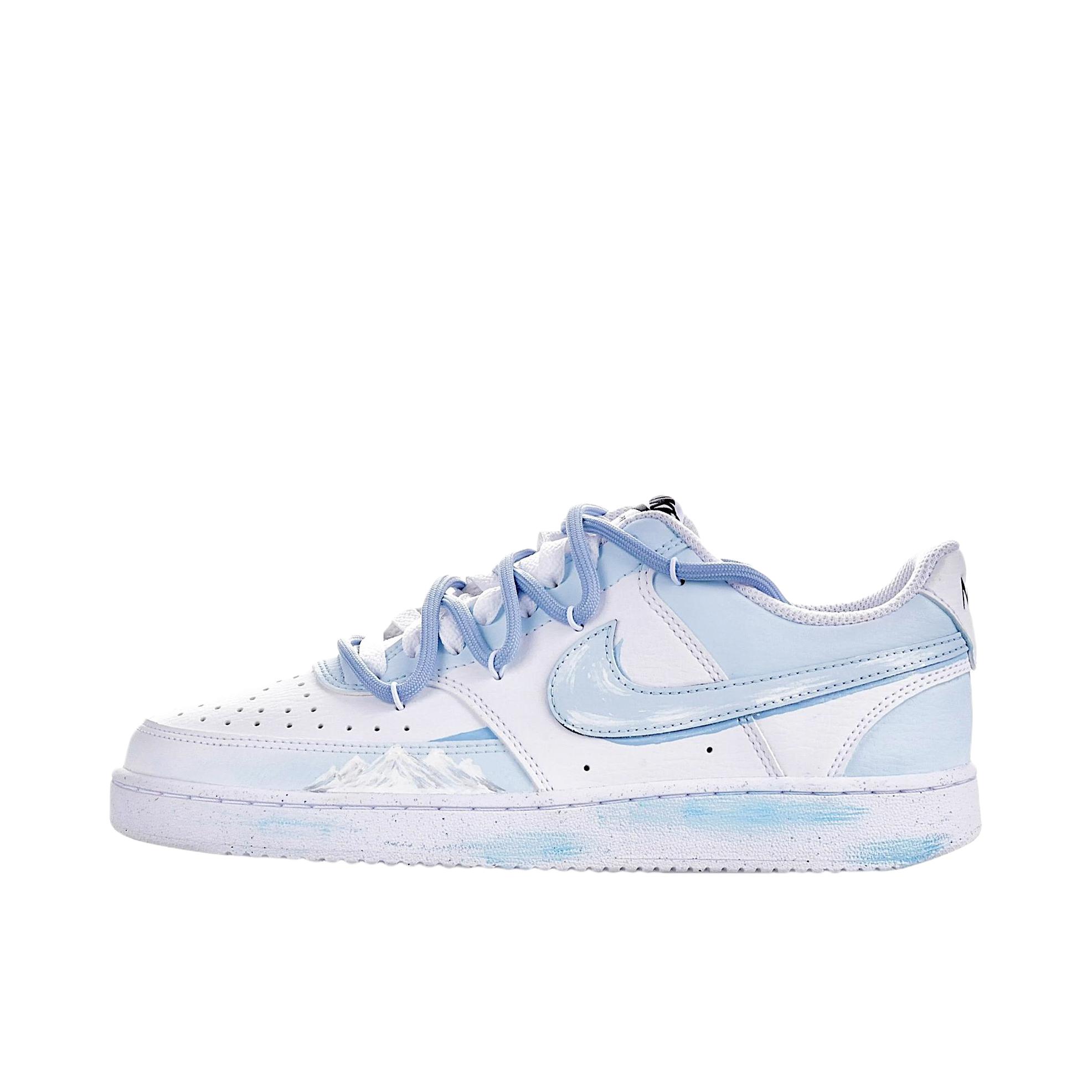 推荐商品：【定制球鞋】 Nike Court Vision 1 板鞋 防水美式简约防滑减震复古 冰蓝雪域