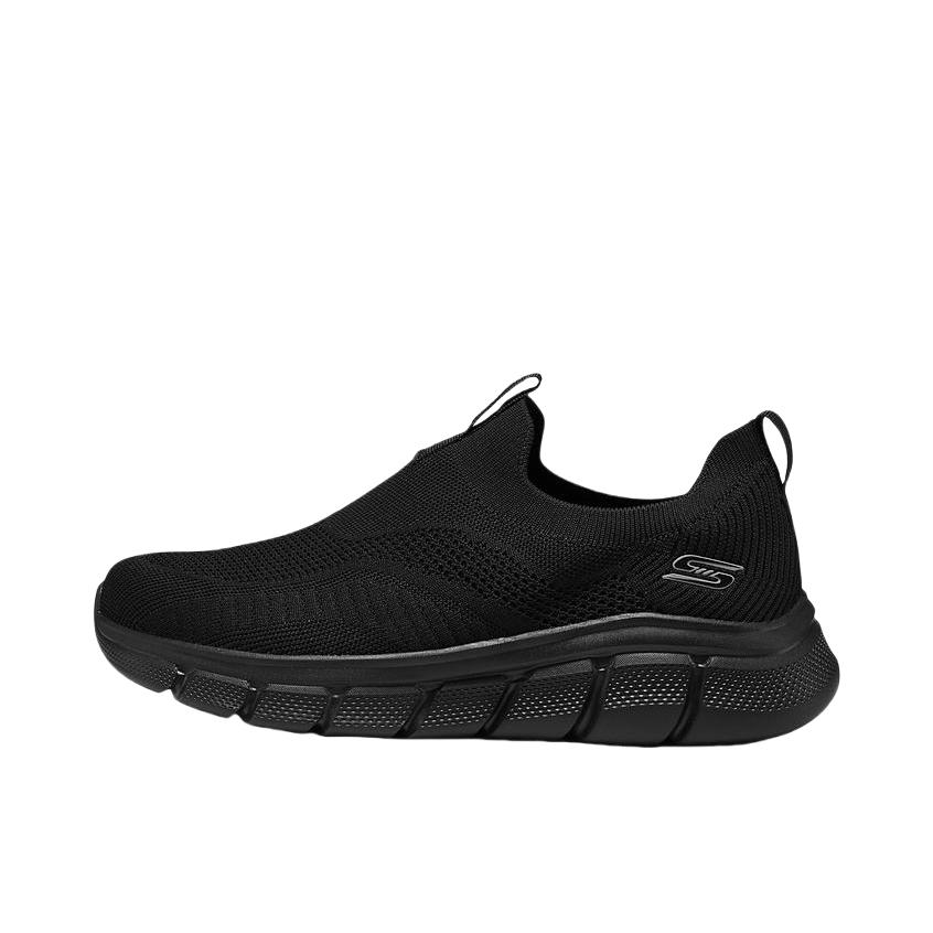 推荐商品：Skechers/斯凯奇 防滑耐磨 软底 舒适缓震 厚底 网面透气 一脚蹬 运动休闲鞋 118107 全黑色