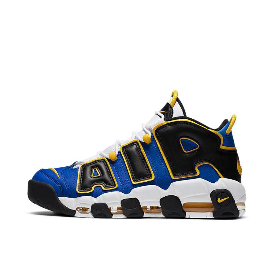 推荐商品：Nike Air More Uptempo 运动休闲鞋 缓震复古百搭防滑耐磨支撑圆头篮球风 男款/皇家蓝/黑色/黄色