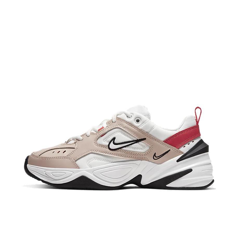 推荐商品：Nike M2K Tekno 老爹鞋 透气厚底织物网布耐磨缓震复古轻便防滑支撑 White/Pink/Black/Red 白色/卡其色/红色
