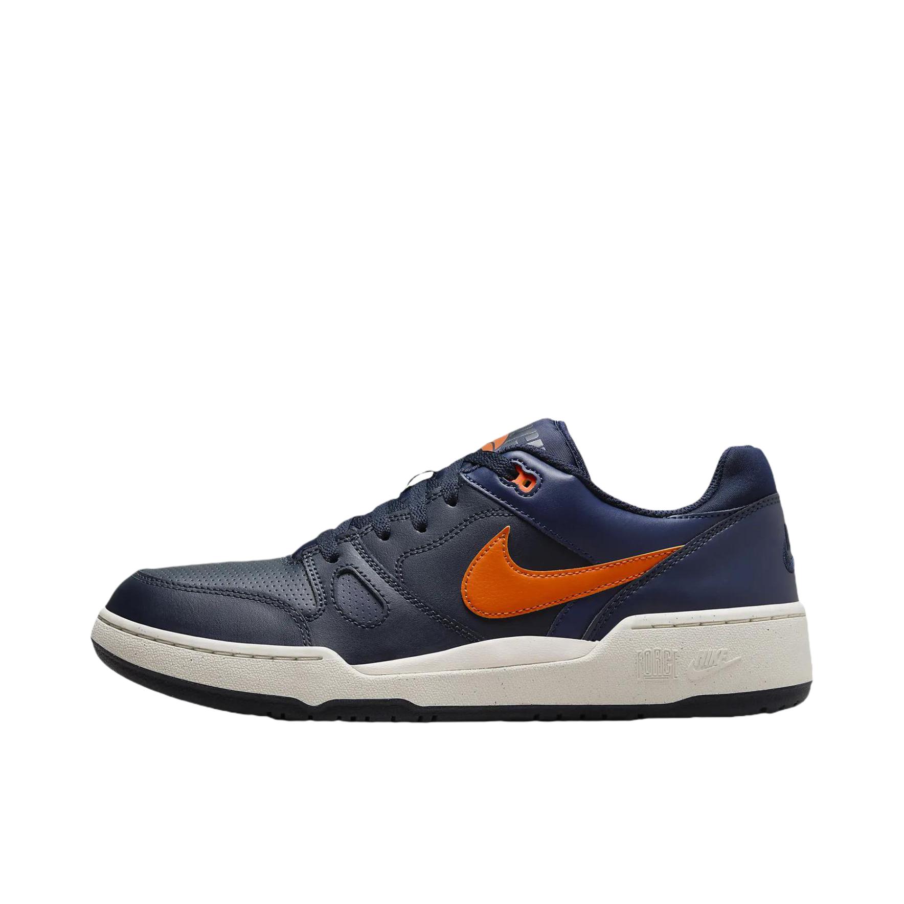 推荐商品：Nike Full Force 板鞋 潮流复古百搭休闲运动减震耐磨防滑学院风 黑曜石/幻影/安全橙