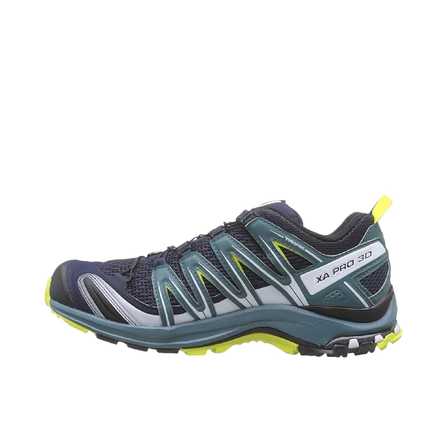 推荐商品：Salomon/萨洛蒙 XA Pro 3D V9 减震 防滑耐磨 圆头 织物 户外防水 登山徒步鞋 跑鞋 青色/黑色 