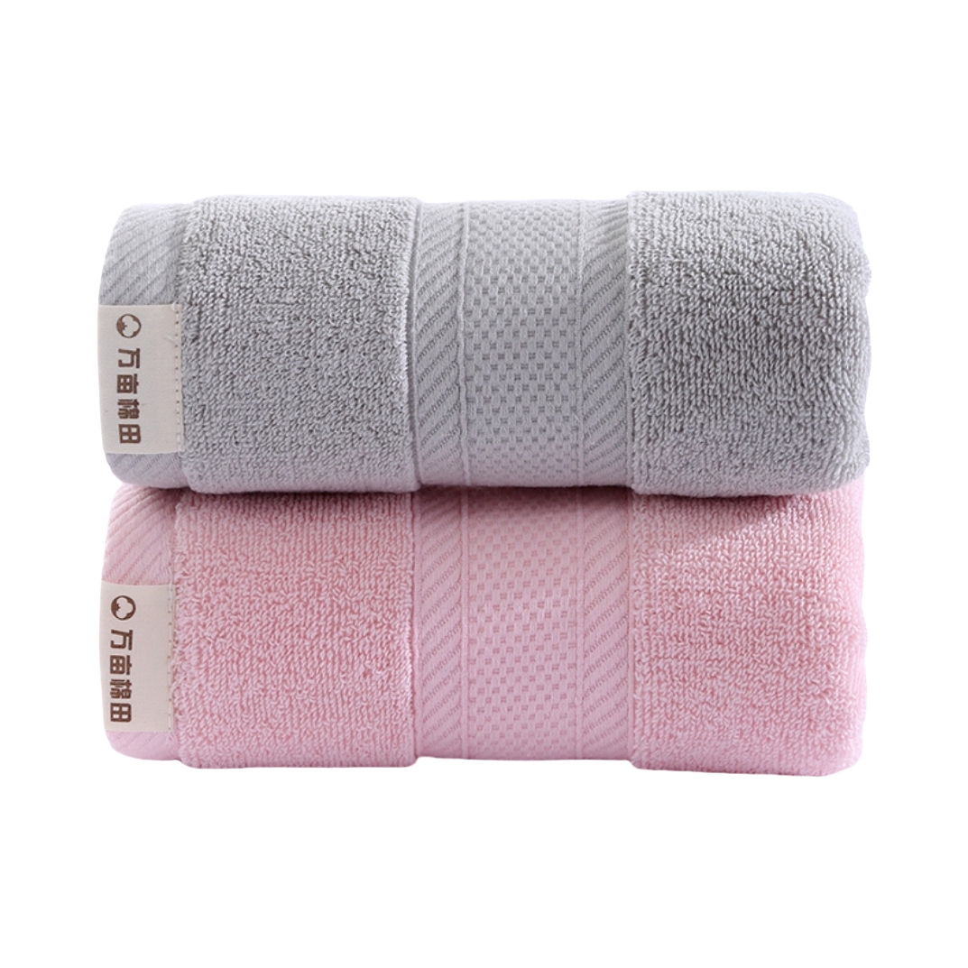 推荐商品：万亩棉田 2条组合装 新疆长绒棉抗菌柔软吸水不掉毛毛巾