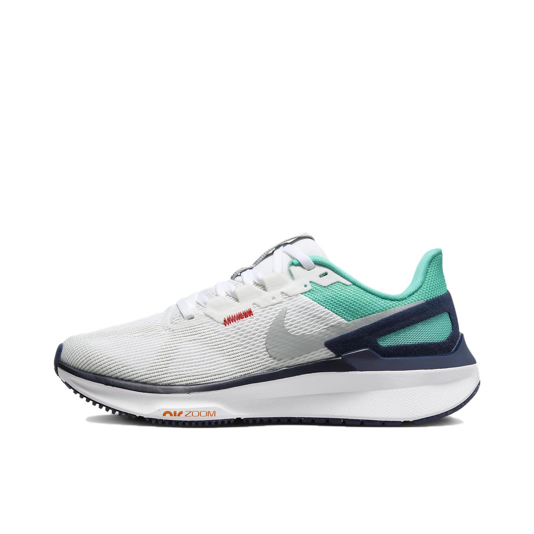推荐商品：Nike Air Zoom Structure 25 跑鞋 公路减震织物支撑训练轻便 女款/白色/绿色