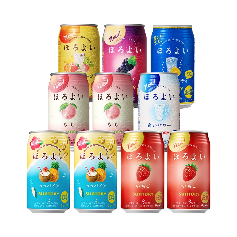 推荐商品：Suntory/三得利 和乐怡配制酒 3%VOL 350ml/罐 多口味组合