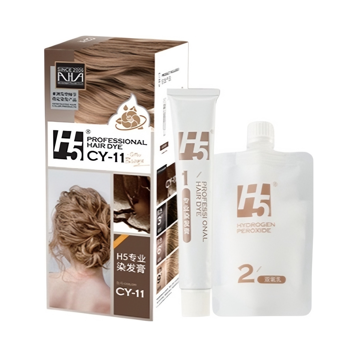 推荐商品：H5 天然纯植物无氨水配方染发剂 自己在家染发 免漂显白