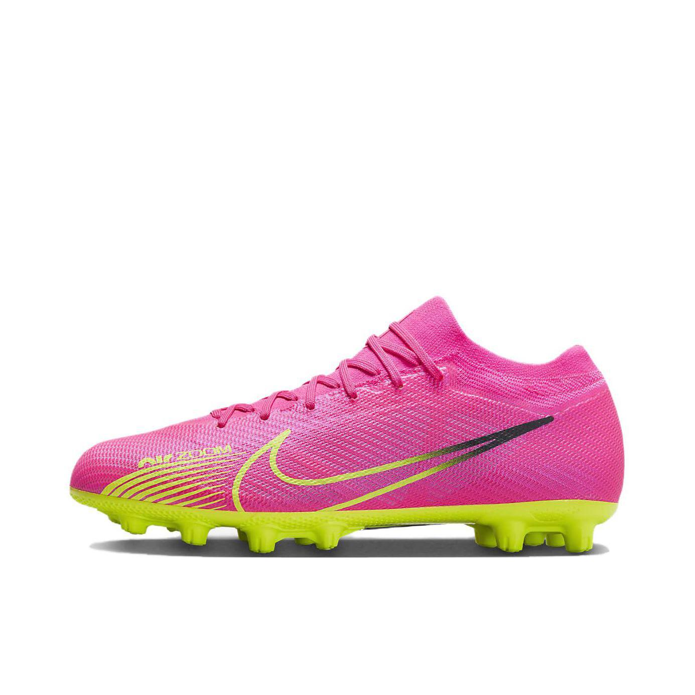 推荐商品：Nike Mercurial Vapor 15 Pro HG 高端 胶质短钉 硬地 圆头减震防滑 足球鞋 荧光粉/绿色