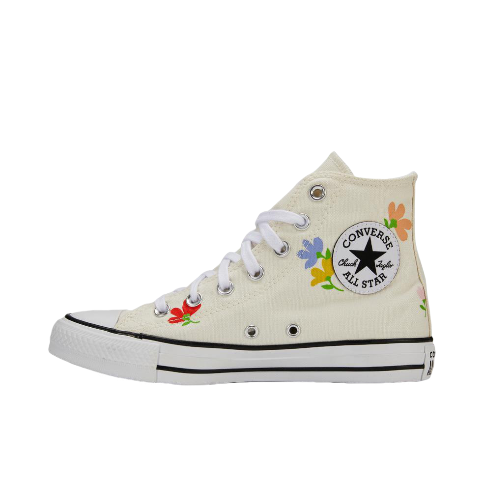 推荐商品：Converse/匡威 Chuck Taylor All Star 帆布鞋 常青款轻便防滑耐磨百搭复古圆头减震贴合高帮 米白/奶油小花