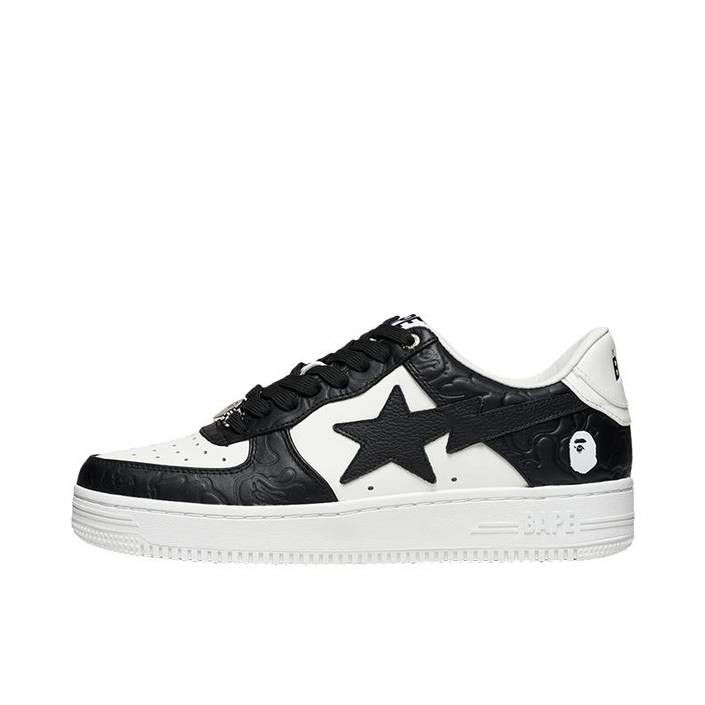 推荐商品：Bape STA 板鞋 减震防滑低帮平跟系带 黑色/白色