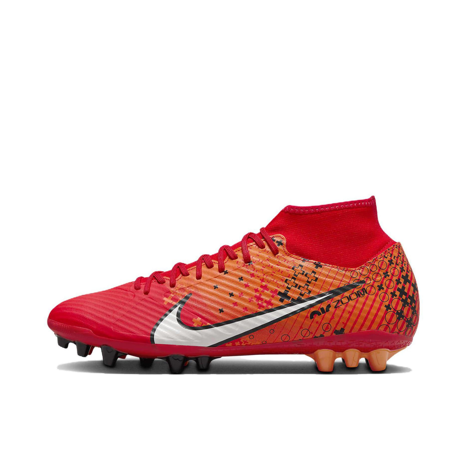 推荐商品：Nike Zoom Mercurial Superfly 9 Academy MDS AG 中端 胶质短钉 人工草场 系带防滑耐磨 足球鞋 红色