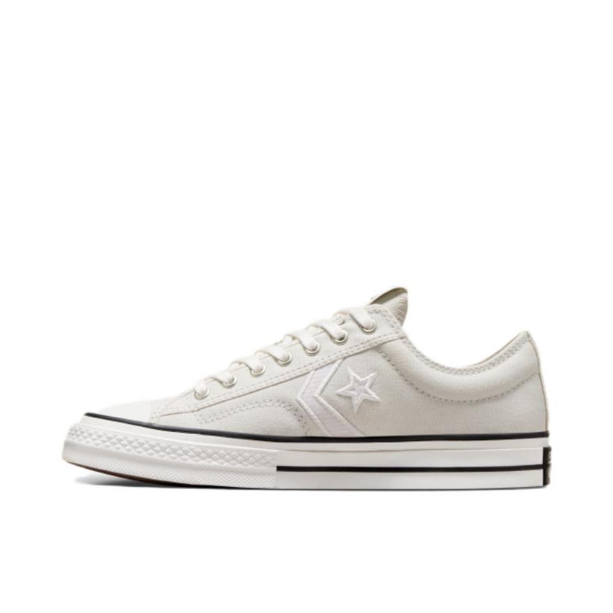 推荐商品：Converse/匡威 Star Player 76 帆布鞋 防滑耐磨舒适轻便易穿圆头百搭复古支撑 白色/灰色