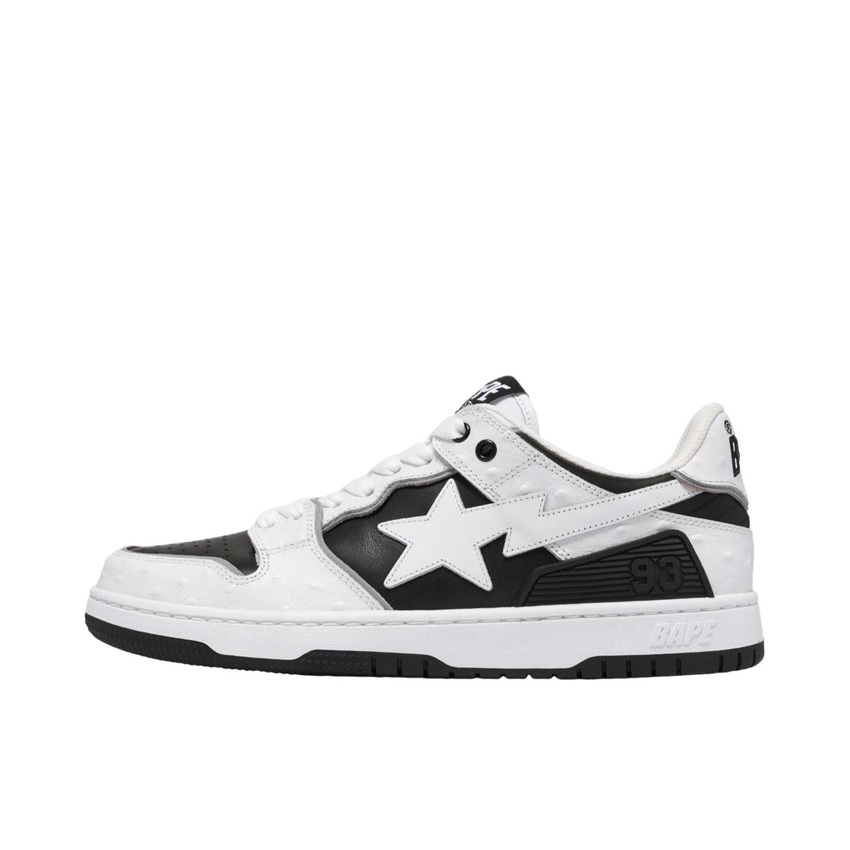 推荐商品：A BATHING APE SK8 STA 舒适 增高 圆头系带 时尚百搭 休闲 板鞋 黑色