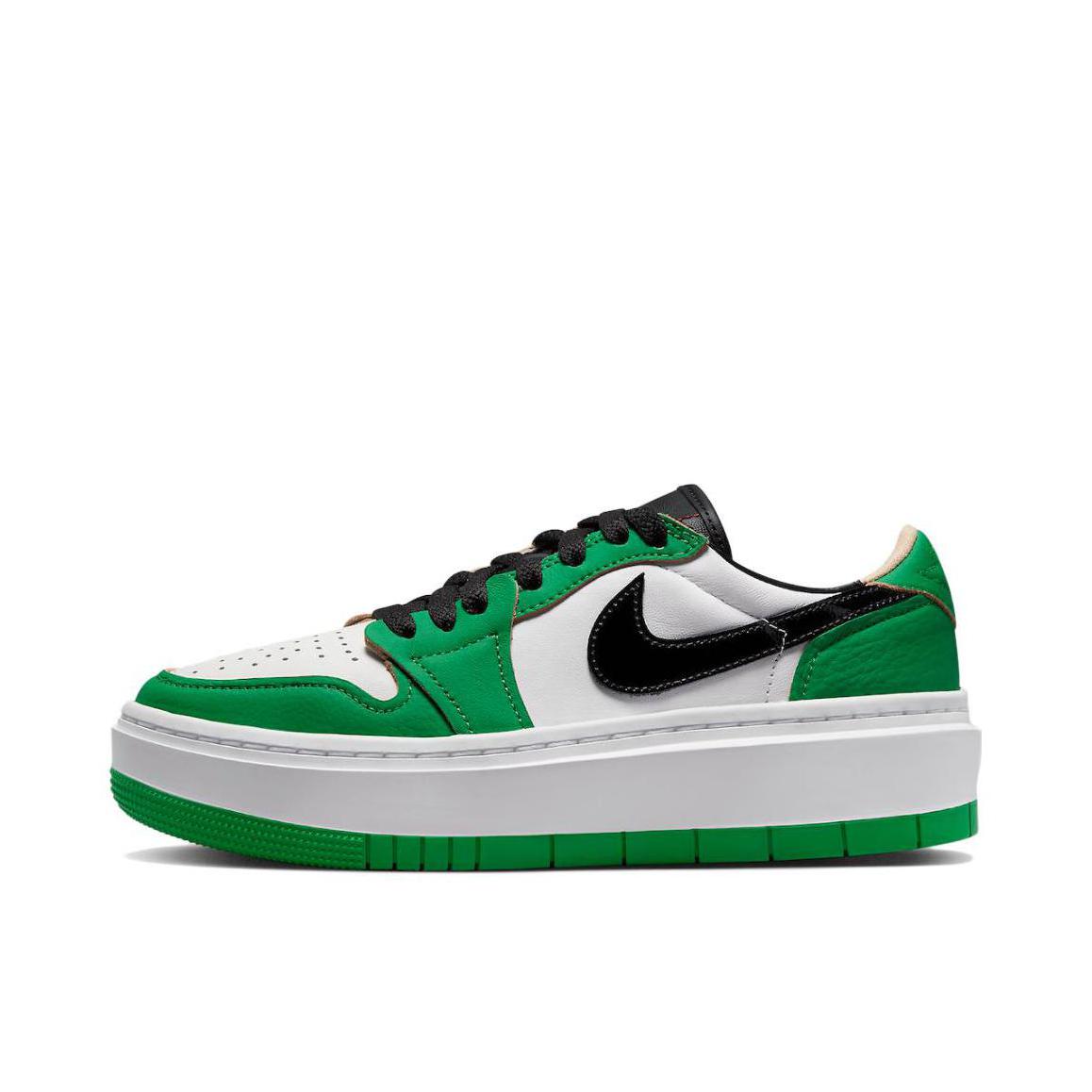 推荐商品：Jordan Air Jordan 1 elevate 板鞋 圆头厚底减震防滑复古增高 低帮/白色/草绿色