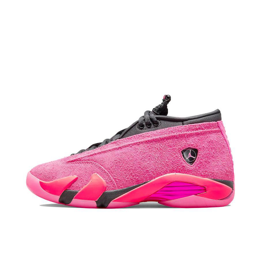 推荐商品：Air Jordan 14 篮球鞋 zoom air缓震包裹性支撑防滑耐磨复古简约 荧光粉/黑色