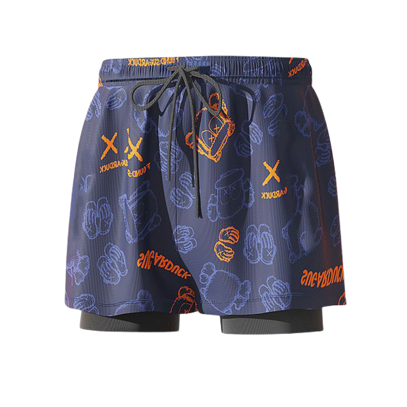 推荐商品：YOUYOU/佑游 防尴尬快干泡温泉游泳装备泳帽泳镜双层大码三件套平角泳裤 23003Y 橘小熊