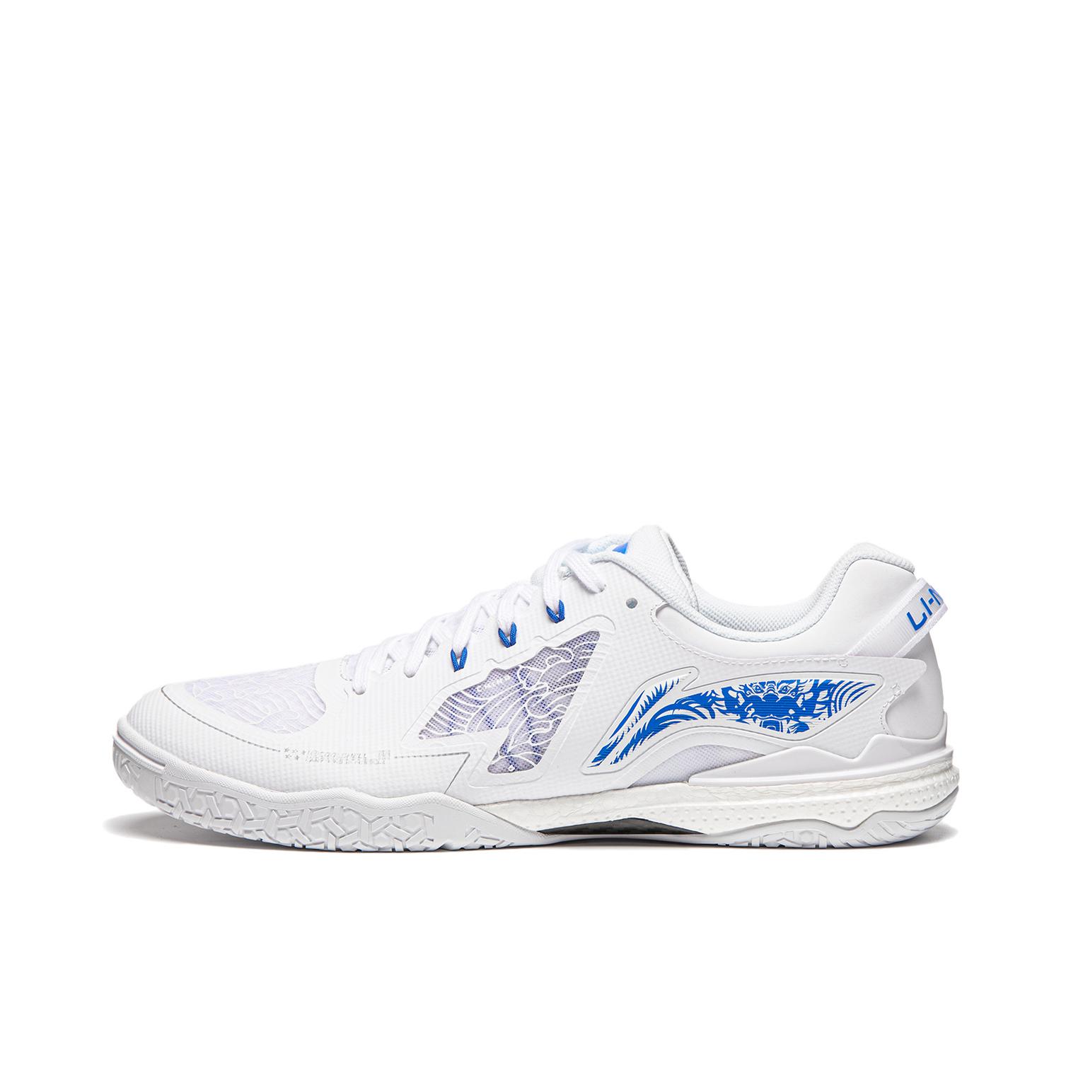 推荐商品：【孙颖莎同款】李宁 乒乓球系列 麒麟3.0 轻量 高回弹 支撑稳定 功能性 乒乓球鞋 标准白/亮明蓝