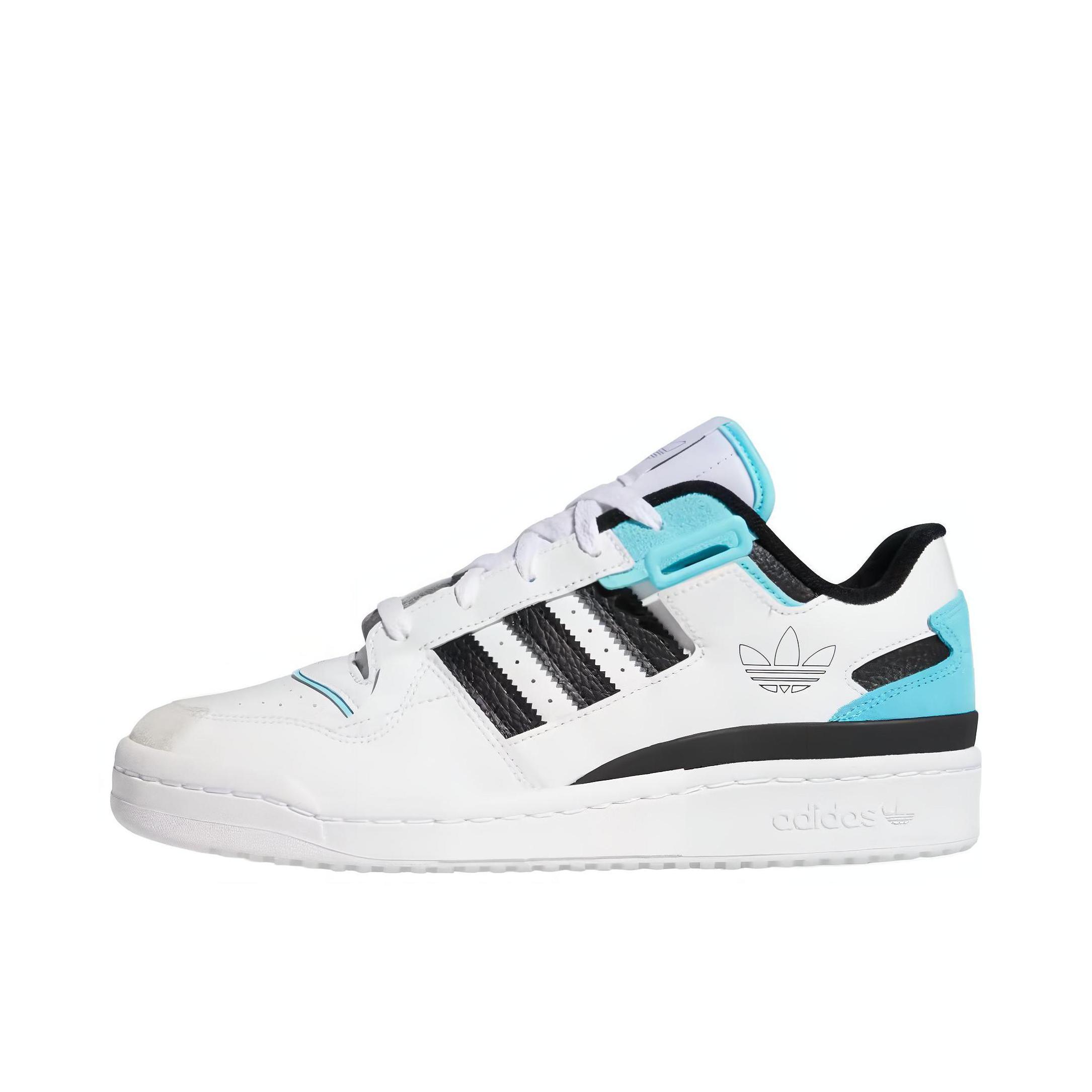 推荐商品：adidas Originals Forum 板鞋 轻便复古防滑时尚魔术贴篮球风薄底包裹性 白色/黑色/蓝色
