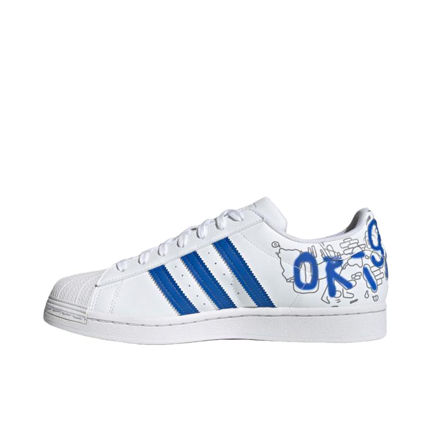 推荐商品：【宋雨琦同款】 adidas Originals Superstar 板鞋 轻便贝壳头薄底舒适百搭耐磨复古 白色/蓝色/皮质