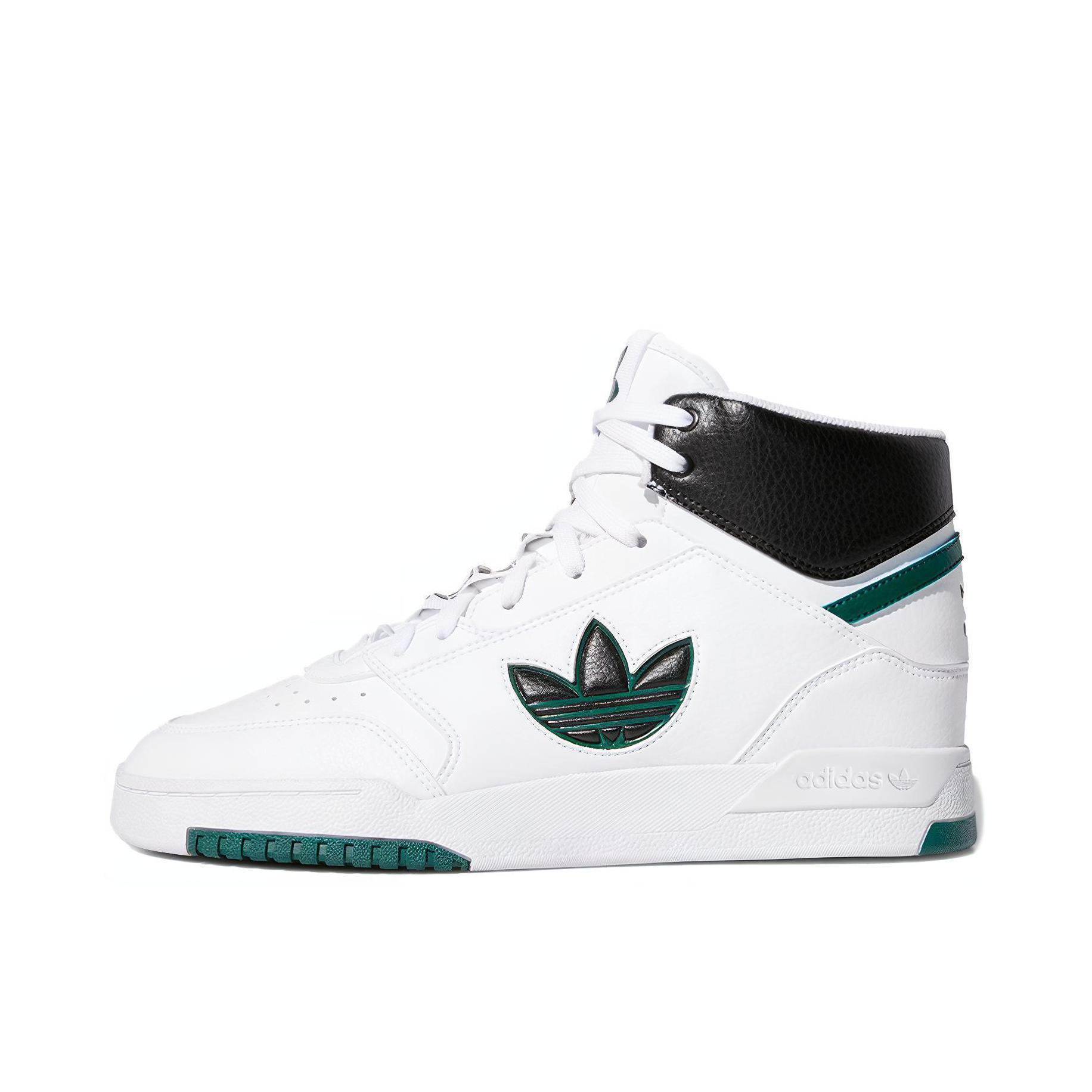 推荐商品：adidas Originals Drop Step 板鞋 复古耐磨透气舒适百搭 黑Logo/白色/绿色
