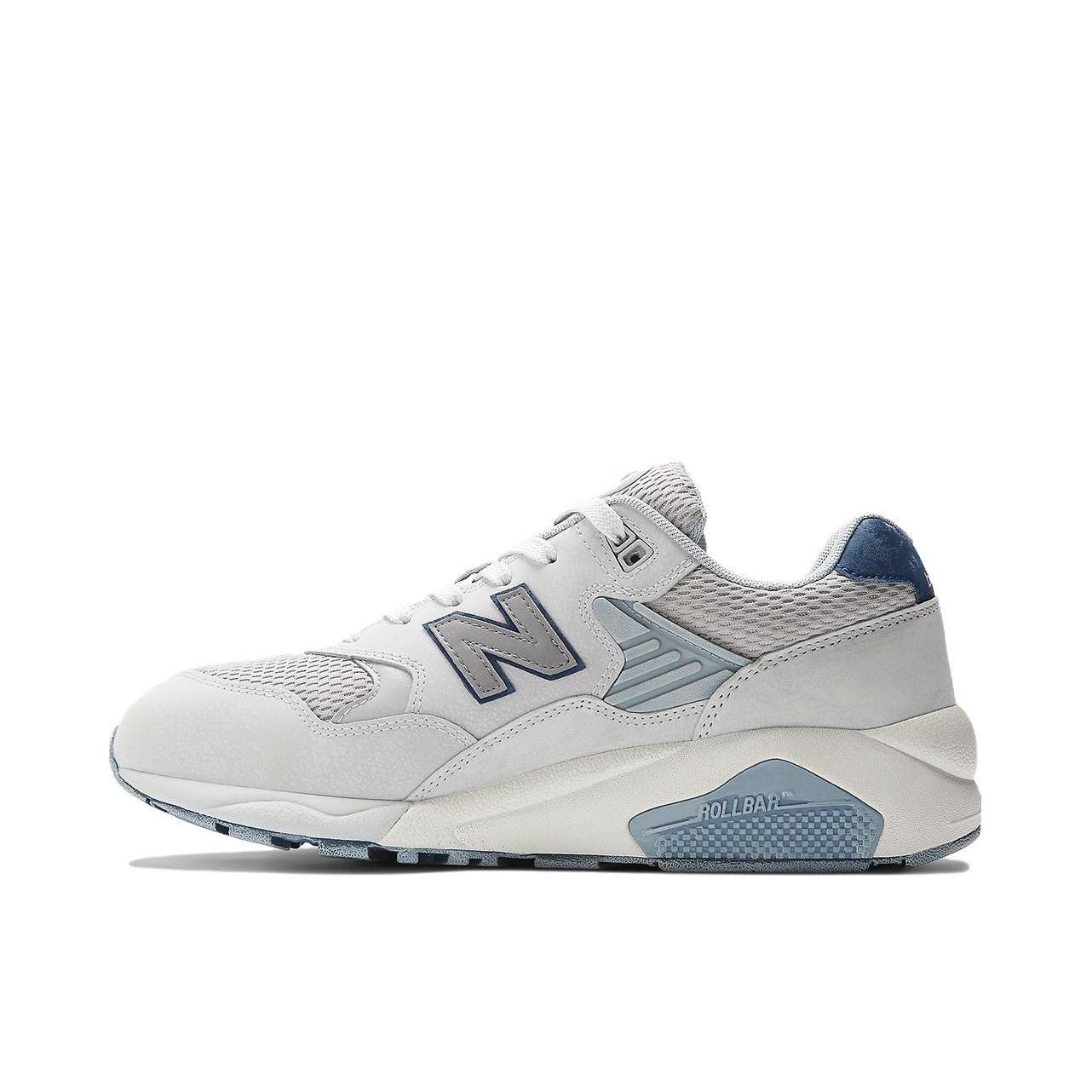 推荐商品：New Balance 580 潮流复古 减震防滑 轻便透气 耐磨 舒适 织物 低帮百搭 运动休闲鞋 灰色/蓝色