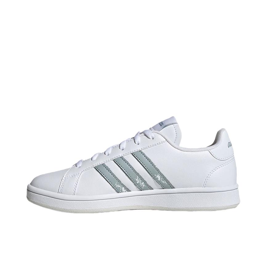 推荐商品：adidas NEO Grand Court 板鞋 防滑耐磨减震透气休闲复古时尚防水轻运动 白色/浅绿